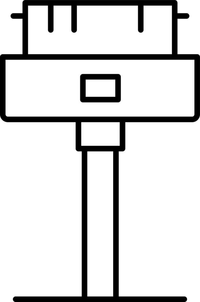 USB câble connecteur icône dans noir ligne art. vecteur