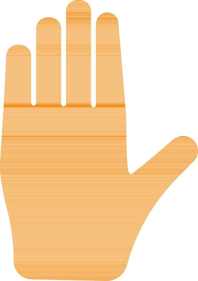 Orange main en haut sur blanc Contexte. vecteur