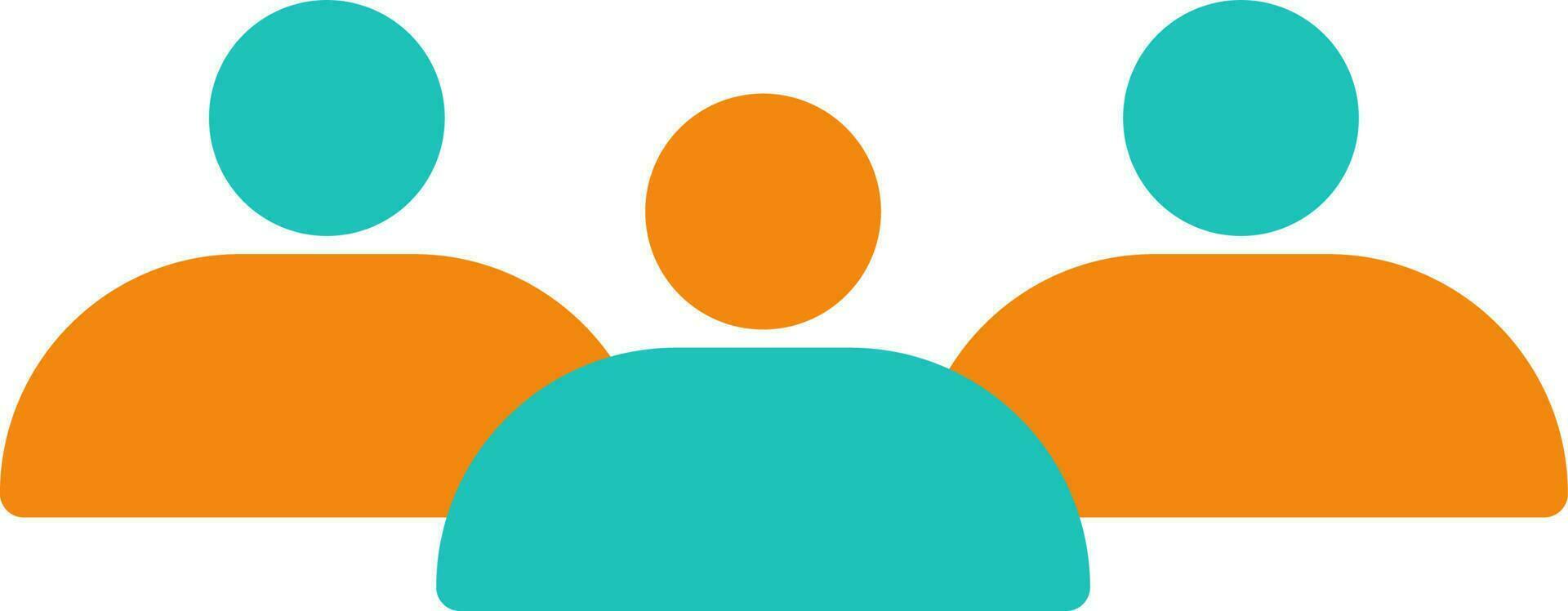 personnage de sans visage utilisateur dans Orange et vert couleur. vecteur