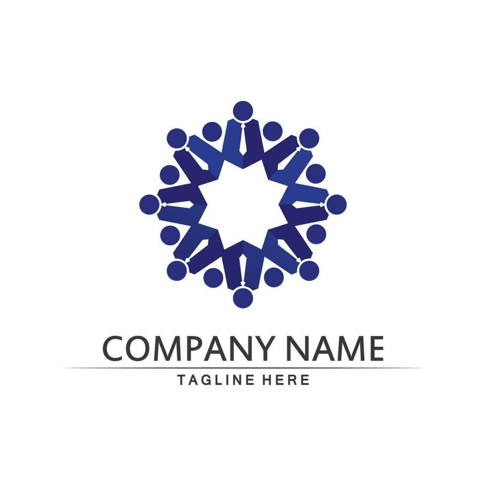 logo de personnes, équipe, succès, travail de personnes, groupe et communauté, vecteur de logo d'entreprise et d'entreprise et soins de conception, icône de la famille logo de réussite