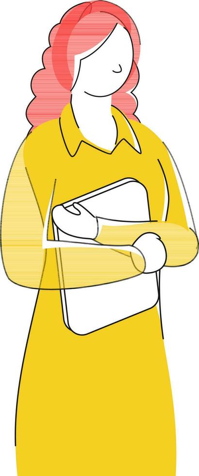 illustration de dessin animé Dame personnage en portant déposer. vecteur
