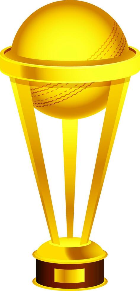 réaliste d'or trophée tasse pour criquet sport. vecteur