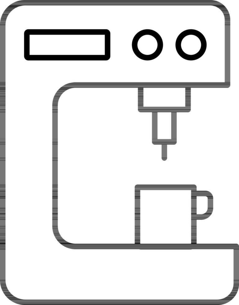 ligne art café machine icône dans plat style. vecteur