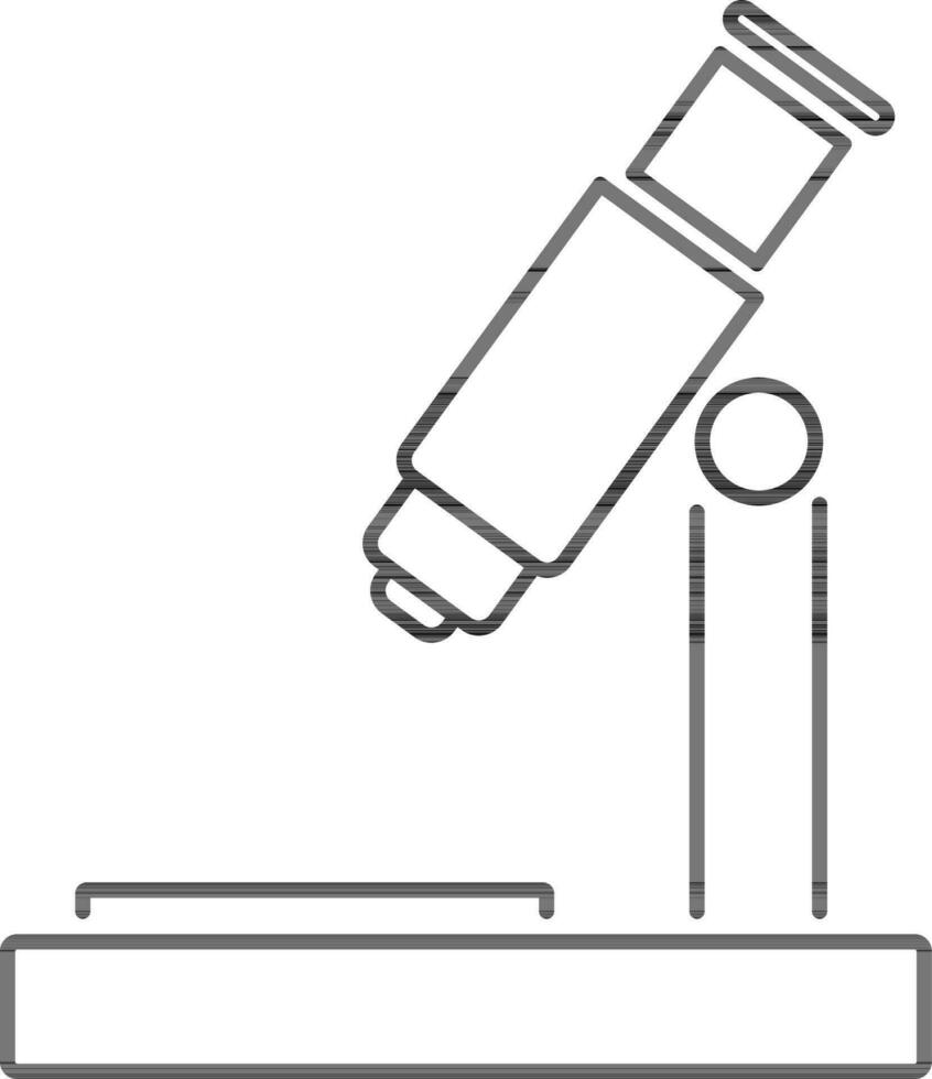 noir contour microscope icône sur blanc Contexte. vecteur