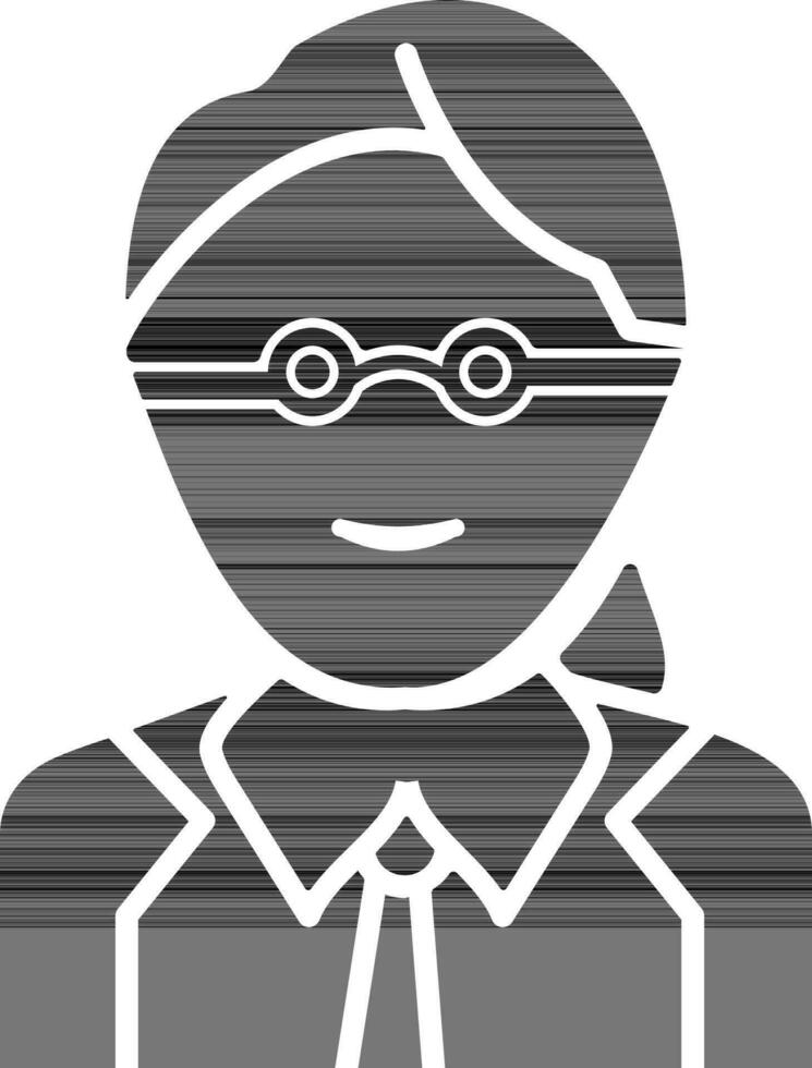 personnage de une avocat femme portant lunettes. vecteur