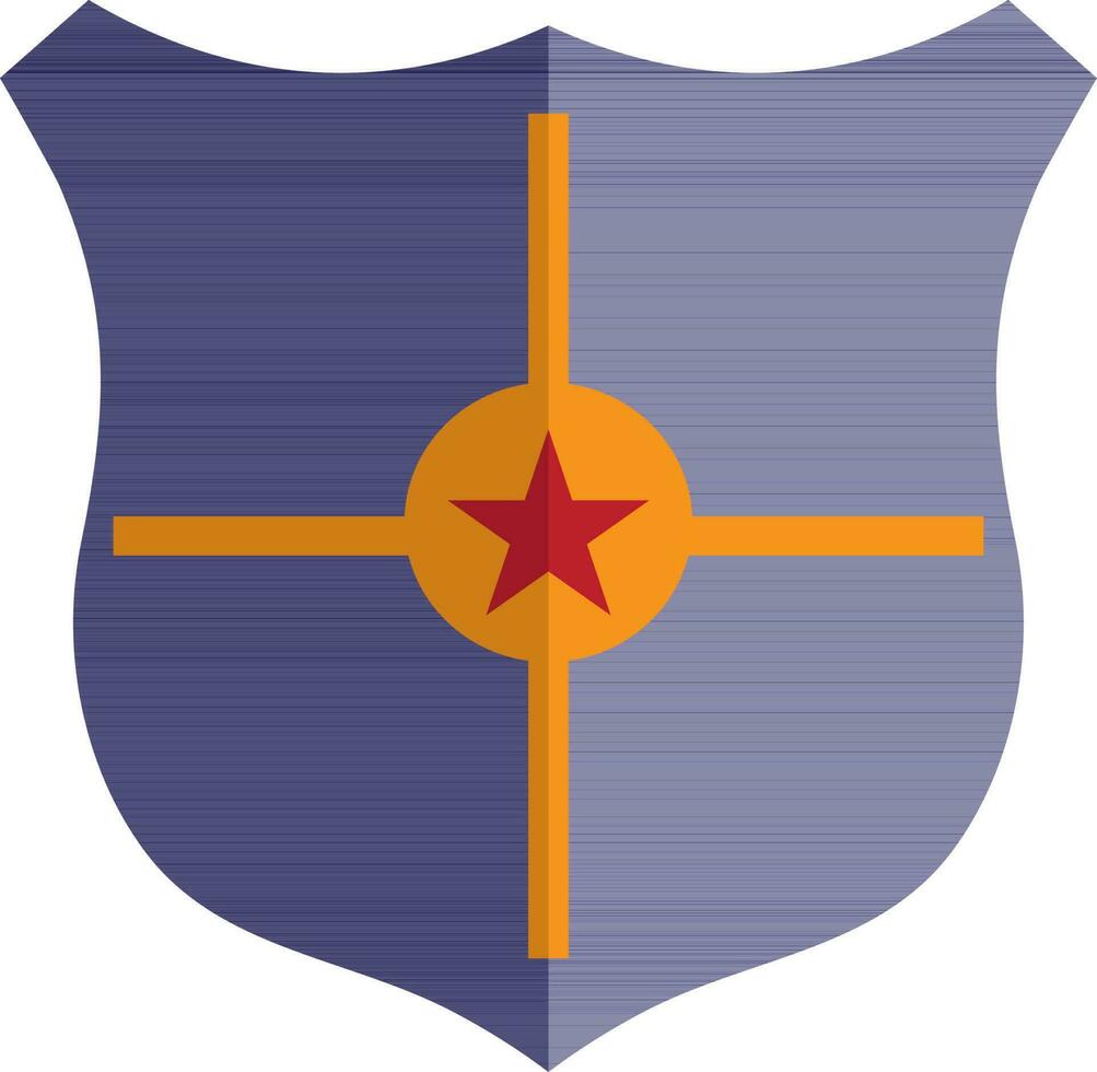 bleu et Orange police badge. vecteur