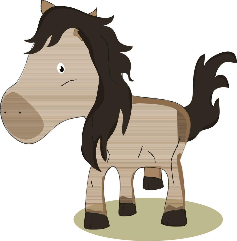 marron cheval dessin animé. vecteur