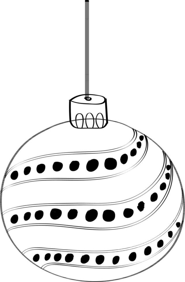 noir et blanc illustration de Noël balle. vecteur