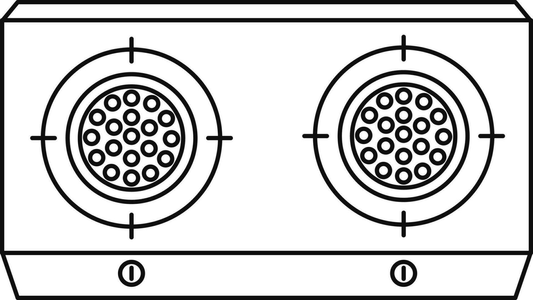 gaz le fourneau fabriqué par noir ligne art illustration. vecteur