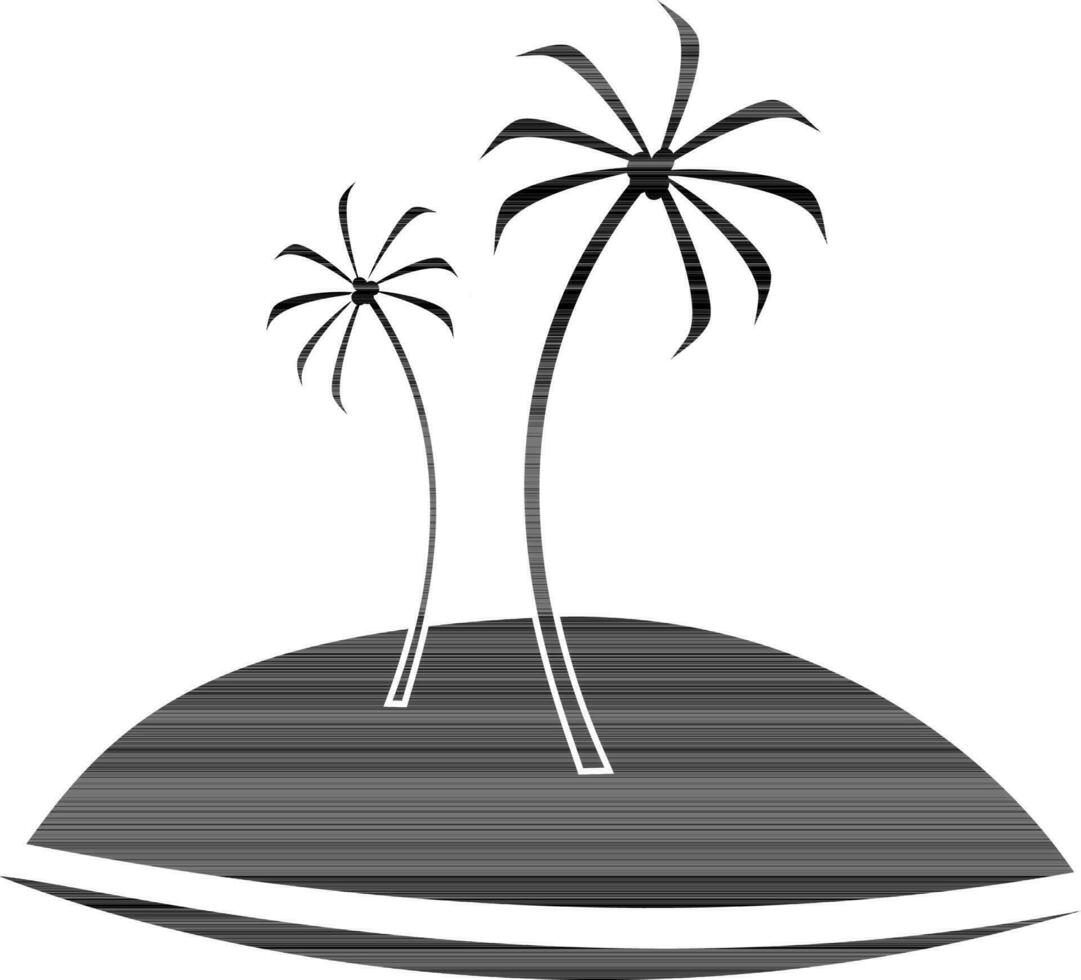paumes icône dans noir style pour plage concept. vecteur