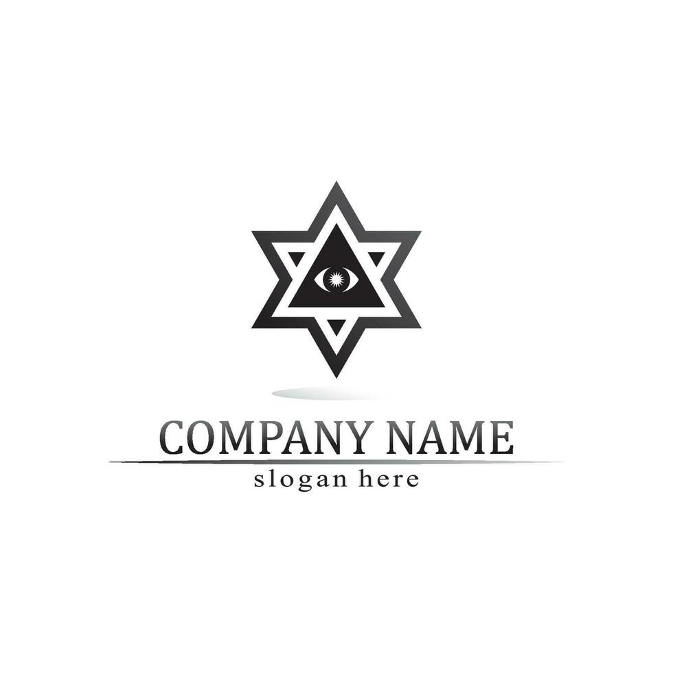 création de logo triangle pyramide et symbole vectoriel égyptien et entreprise de logo