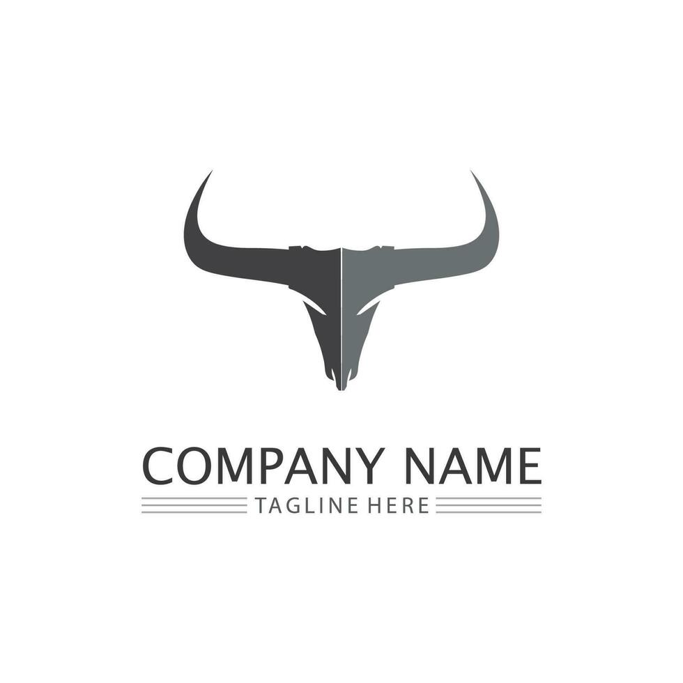 taureau buffle tête vache animal mascotte logo design vecteur pour sport corne buffle animal mammifères tête logo sauvage matador