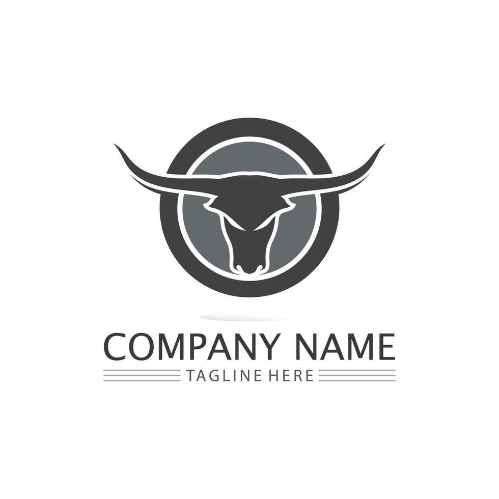 tête de buffle de taureau, vache, vecteur de conception de logo de mascotte animale pour buffle de corne de sport, animal, mammifères, logo de tête, sauvage, matador