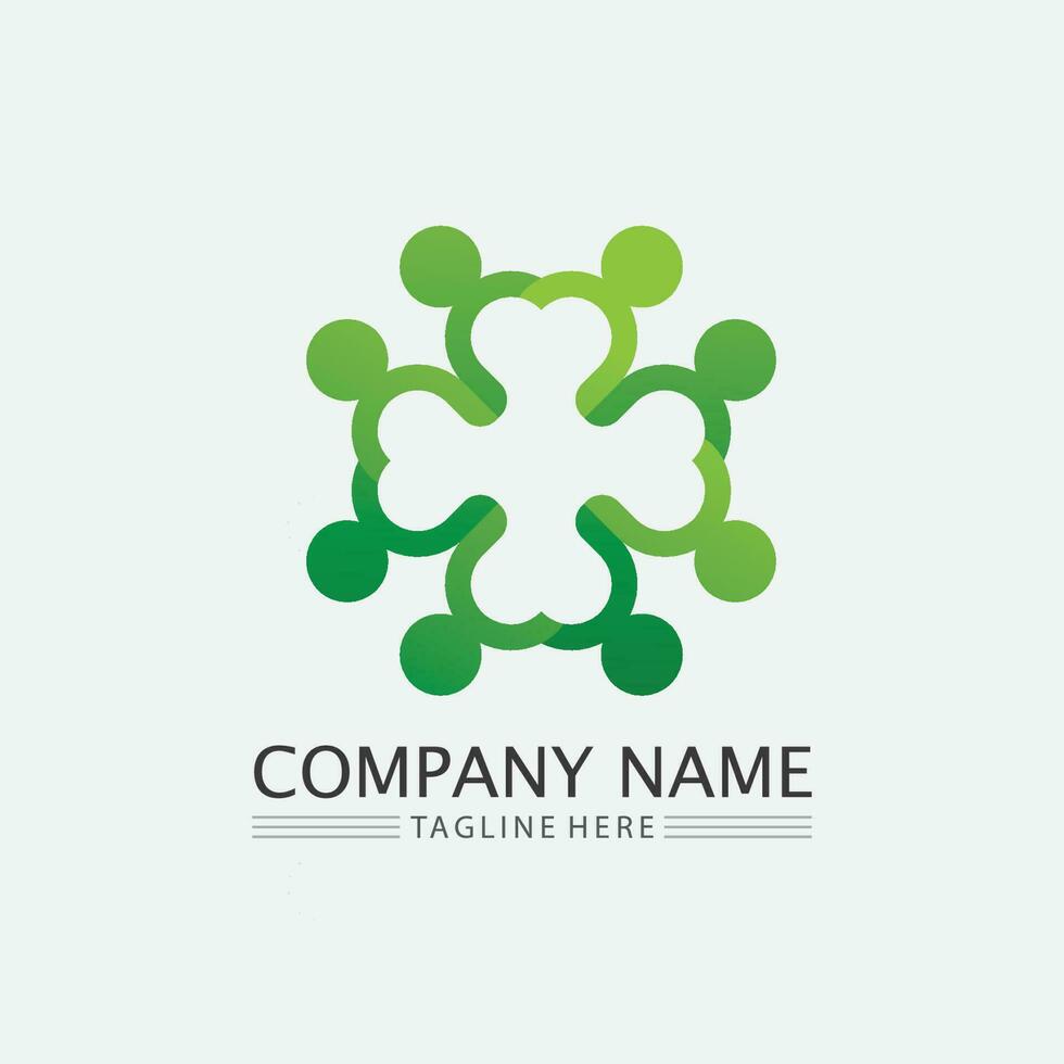 logo de personnes, équipe, succès, travail de personnes, groupe et communauté, vecteur de logo d'entreprise et d'entreprise et soins de conception, icône de la famille logo de réussite