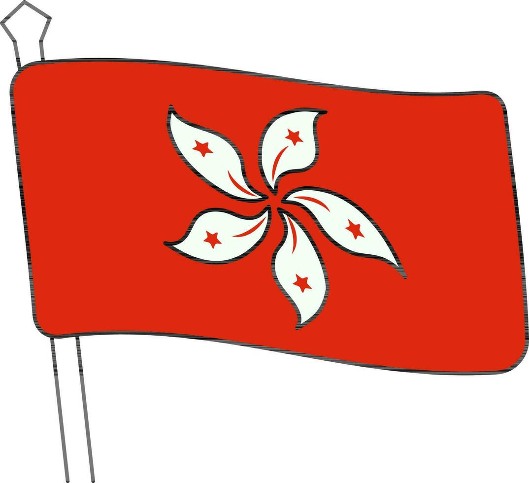 drapeau de Hong kong icône dans plat style. vecteur