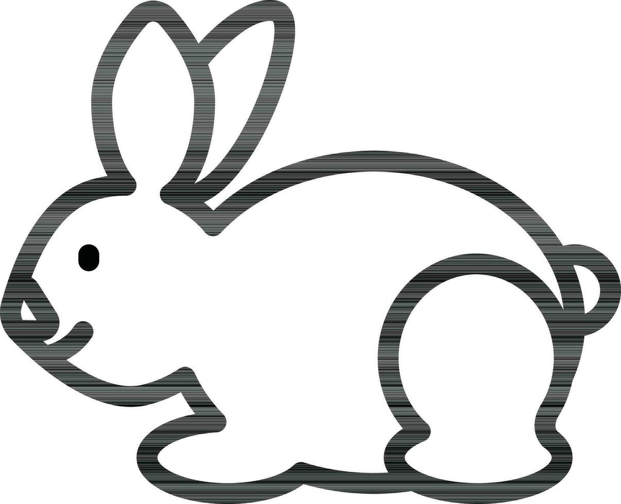 mignonne lapin icône dans noir ligne art. vecteur