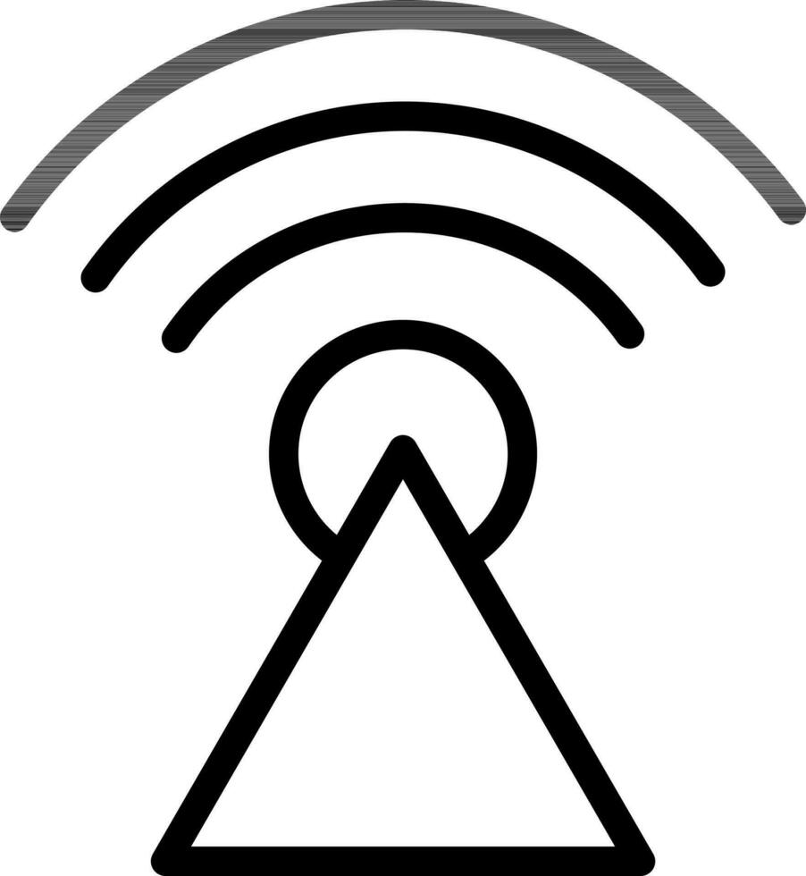 illustration de Wifi sur icône dans mince ligne art. vecteur
