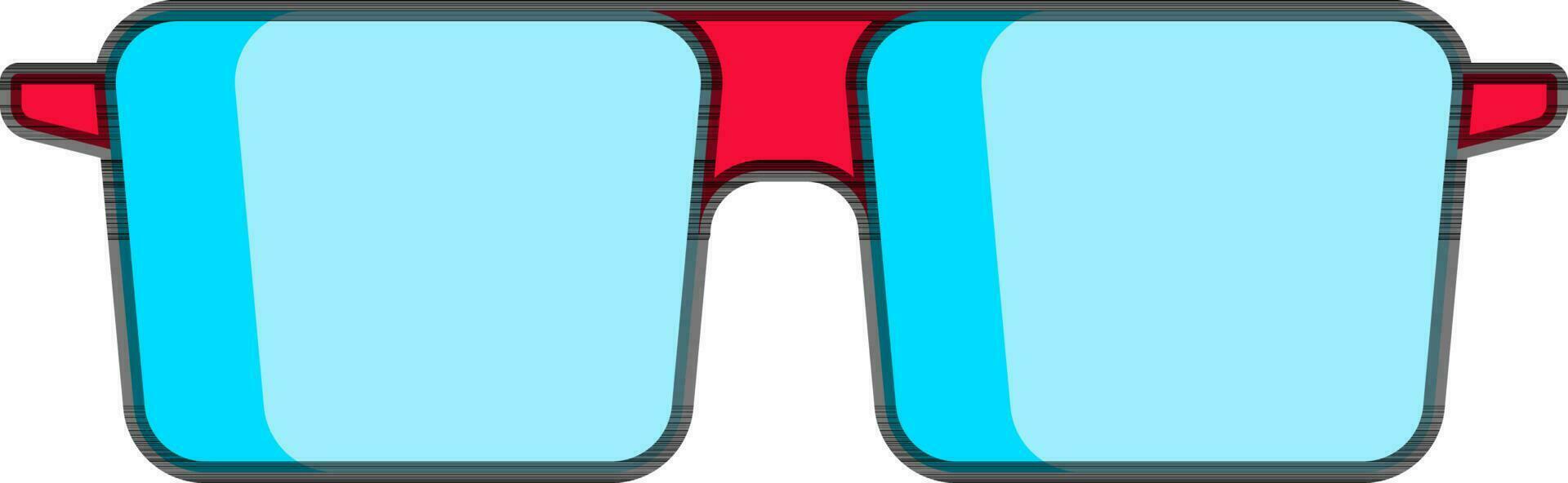 isolé lunettes icône dans rouge et bleu couleur. vecteur