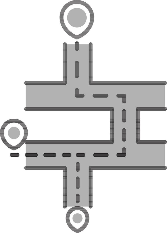 carte rue emplacement point icône dans plat style. vecteur