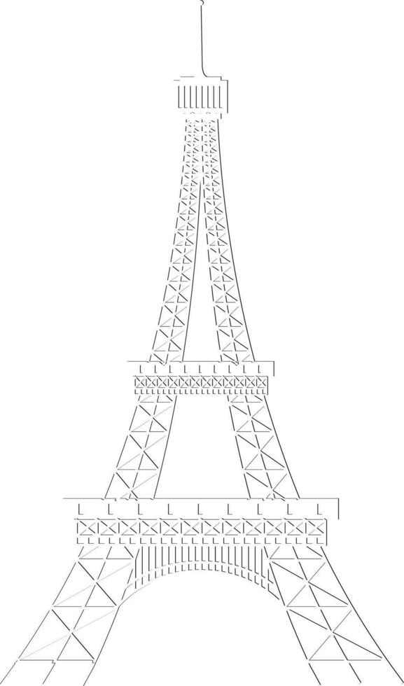 illustration de Eiffel la tour dans ligne art. vecteur