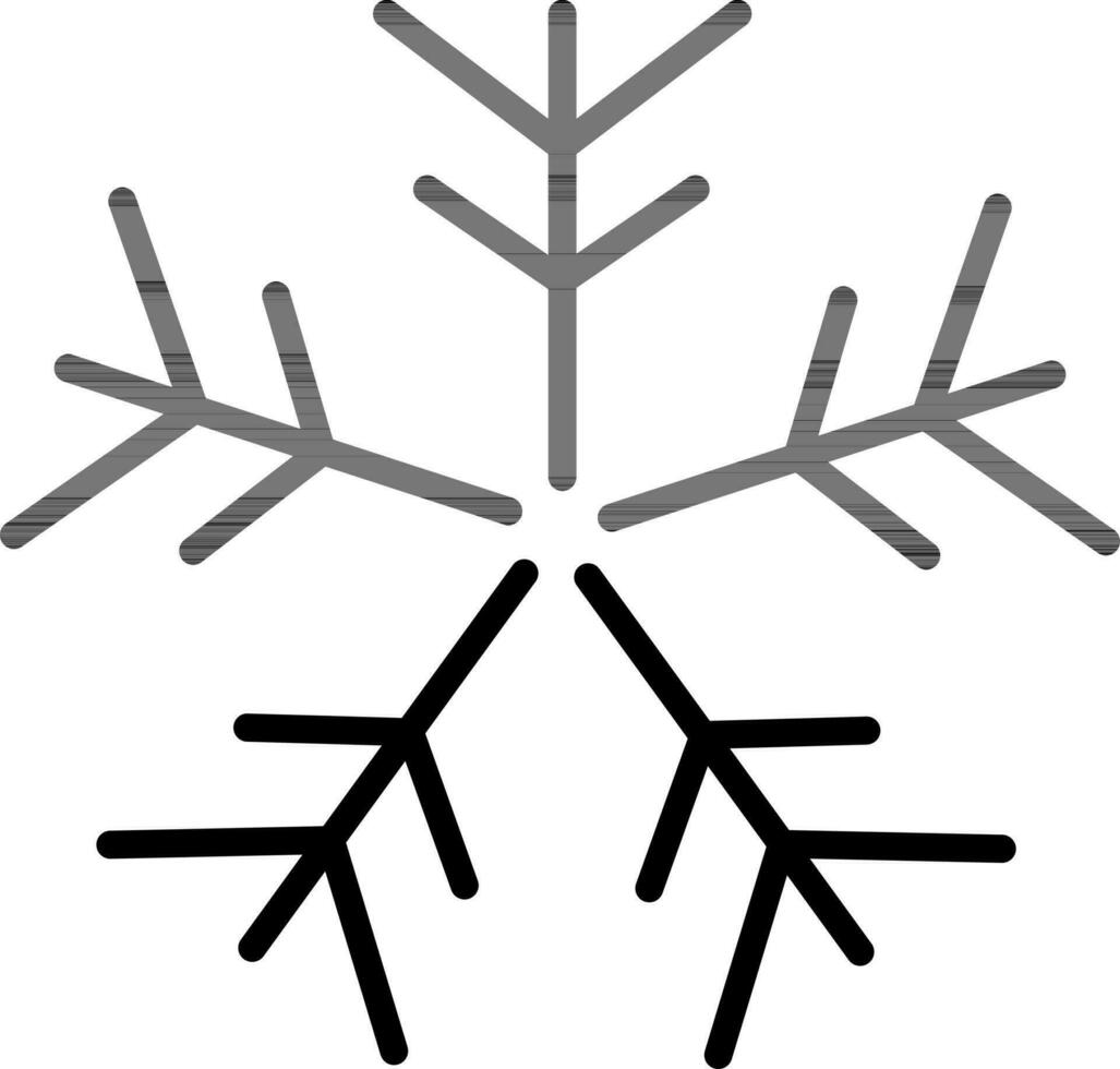 noir ligne art illustration de flocon de neige icône. vecteur