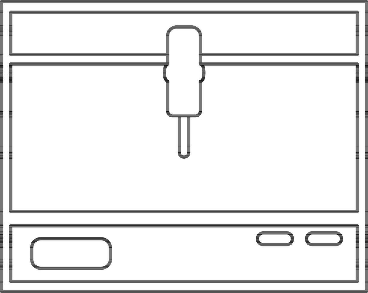 3d imprimante dans noir ligne art. vecteur