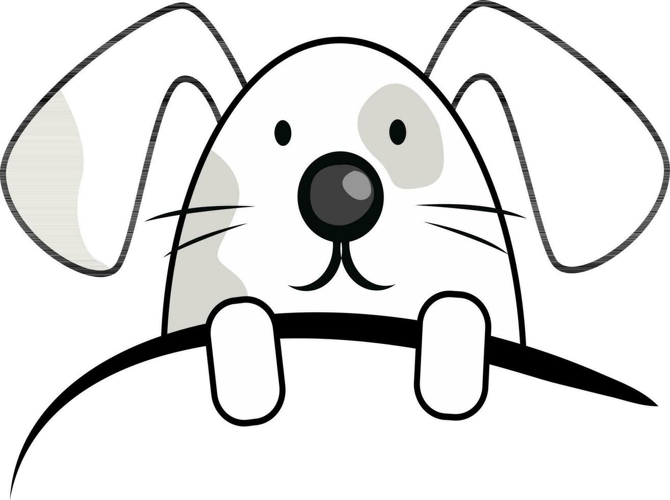 animal personnage de chiot dans noir et gris couleur. vecteur