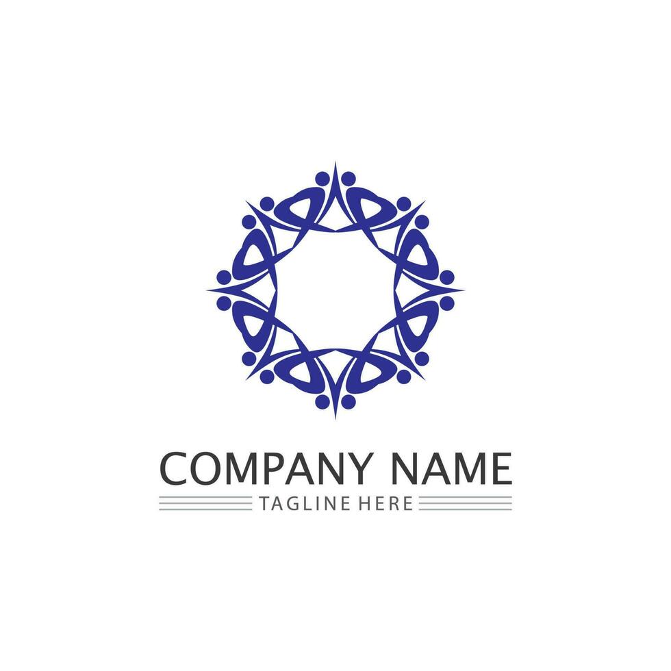 logo de personnes, équipe, succès, travail de personnes, groupe et communauté, vecteur de logo d'entreprise et d'entreprise et soins de conception, icône de la famille logo de réussite