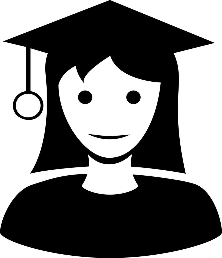 vecteur diplômé fille signe ou symbole.