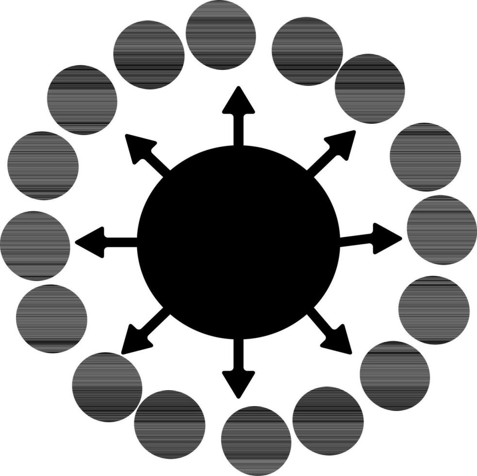 noir circulaire infographie élément conception. vecteur