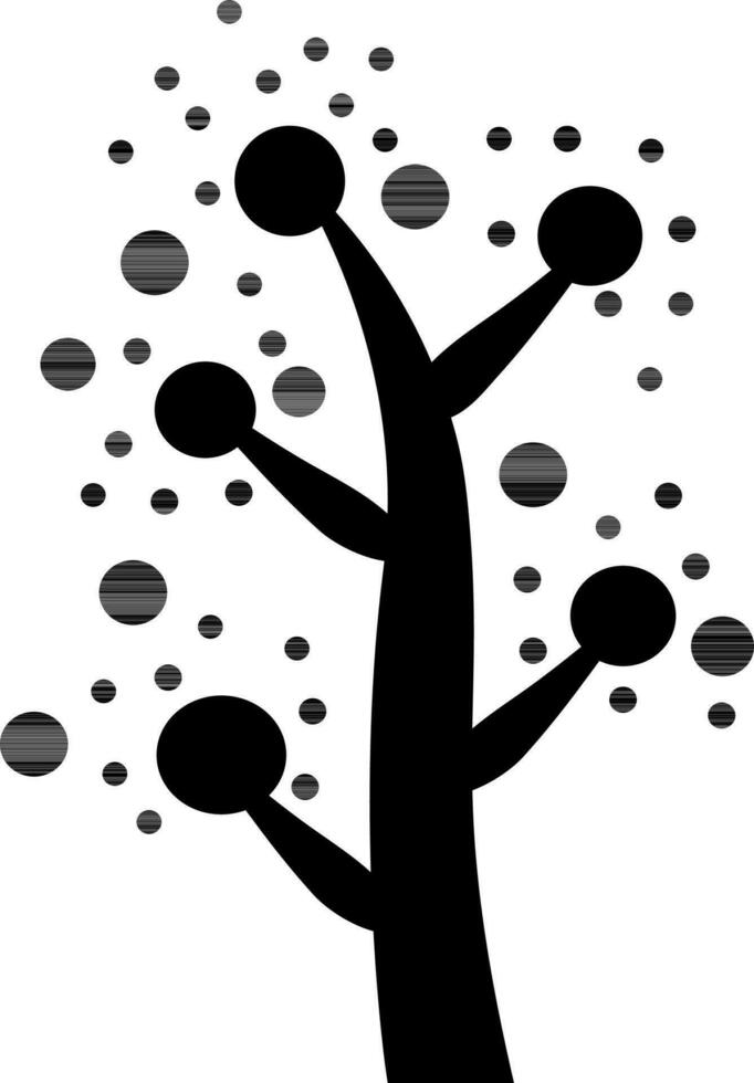 Créatif arbre icône fabriqué avec points. vecteur