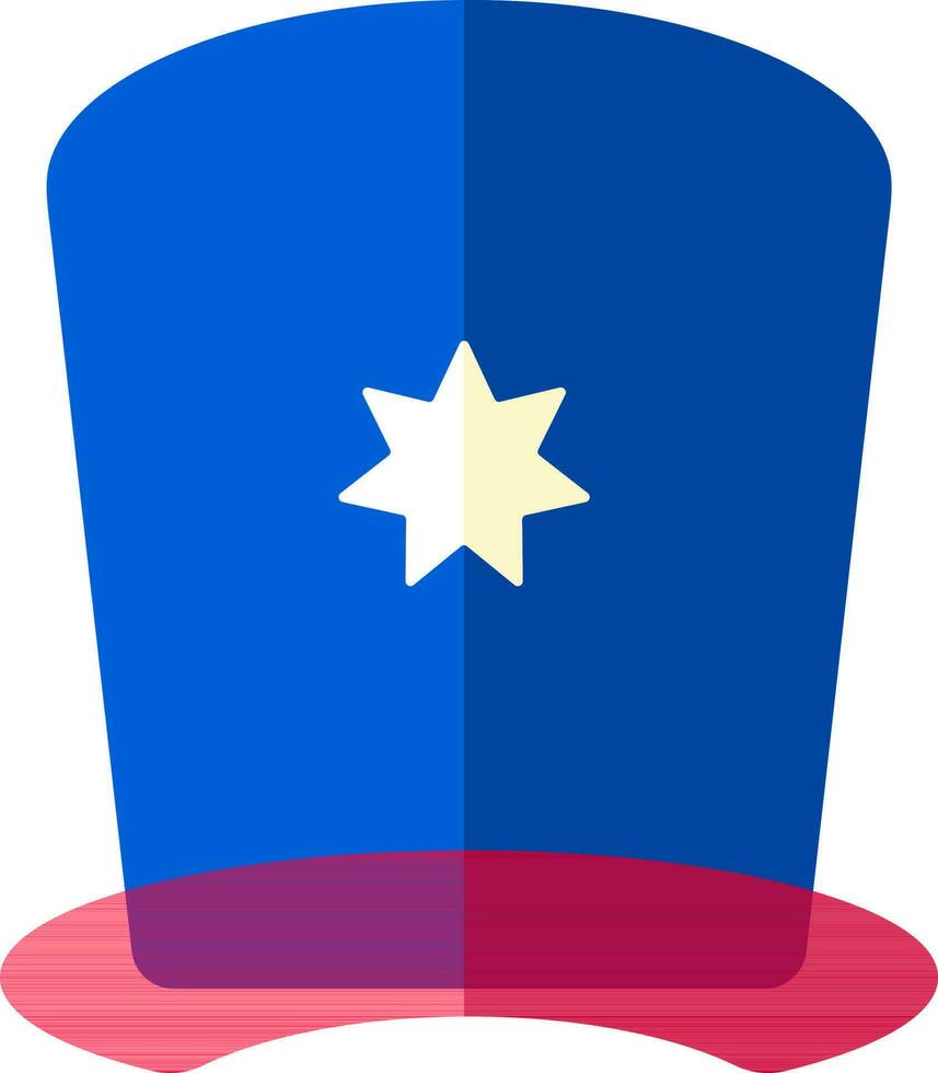 étoile symbole sur chapeau icône dans rouge et bleu couleur. vecteur