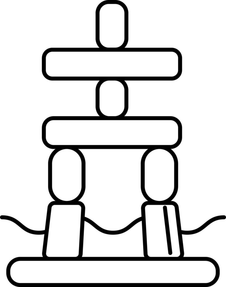 ligne art inuksuk icône dans plat style. vecteur