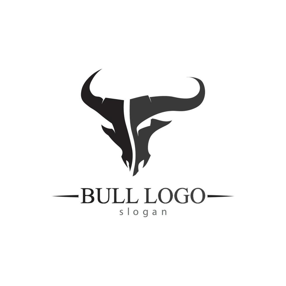 taureau corne et buffle logo et symboles app icônes modèle vecteur