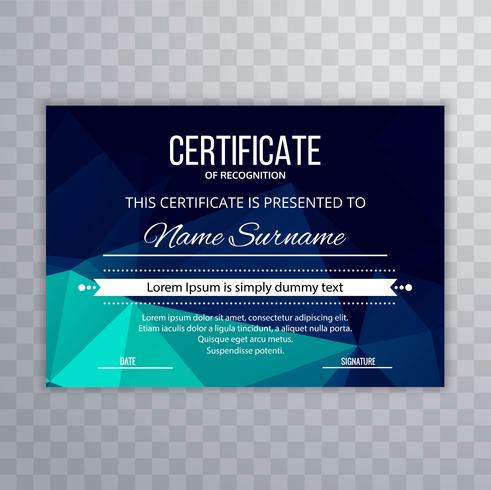 Gabarit de récompenses Certificat Premium diplôme coloré polygone des vecteur