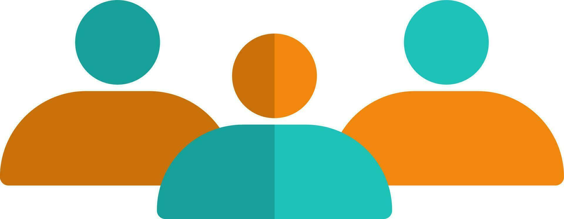 personnage de sans visage utilisateur dans Orange et vert couleur. vecteur
