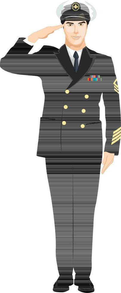 dessin animé personnage de une marine officier. vecteur