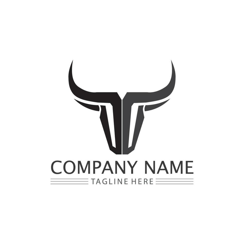 taureau buffle tête vache animal mascotte logo design vecteur pour sport corne buffle animal mammifères tête logo sauvage matador