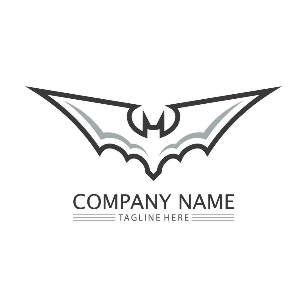 modèle de logo icône vecteur chauve-souris