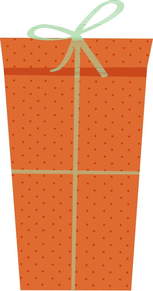 illustration de Orange cadeau boîte avec vert ruban. vecteur