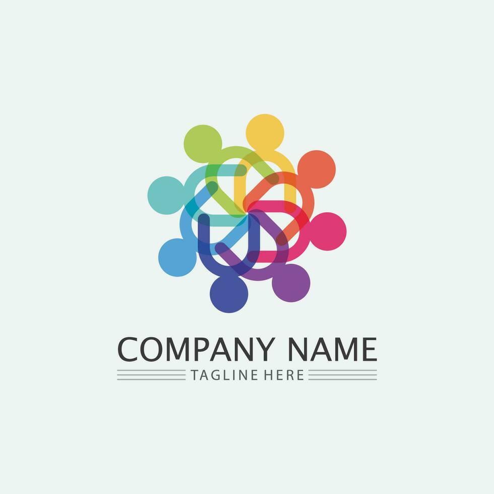 logo de personnes, équipe, succès, travail de personnes, groupe et communauté, vecteur de logo d'entreprise et d'entreprise et soins de conception, icône de la famille logo de réussite