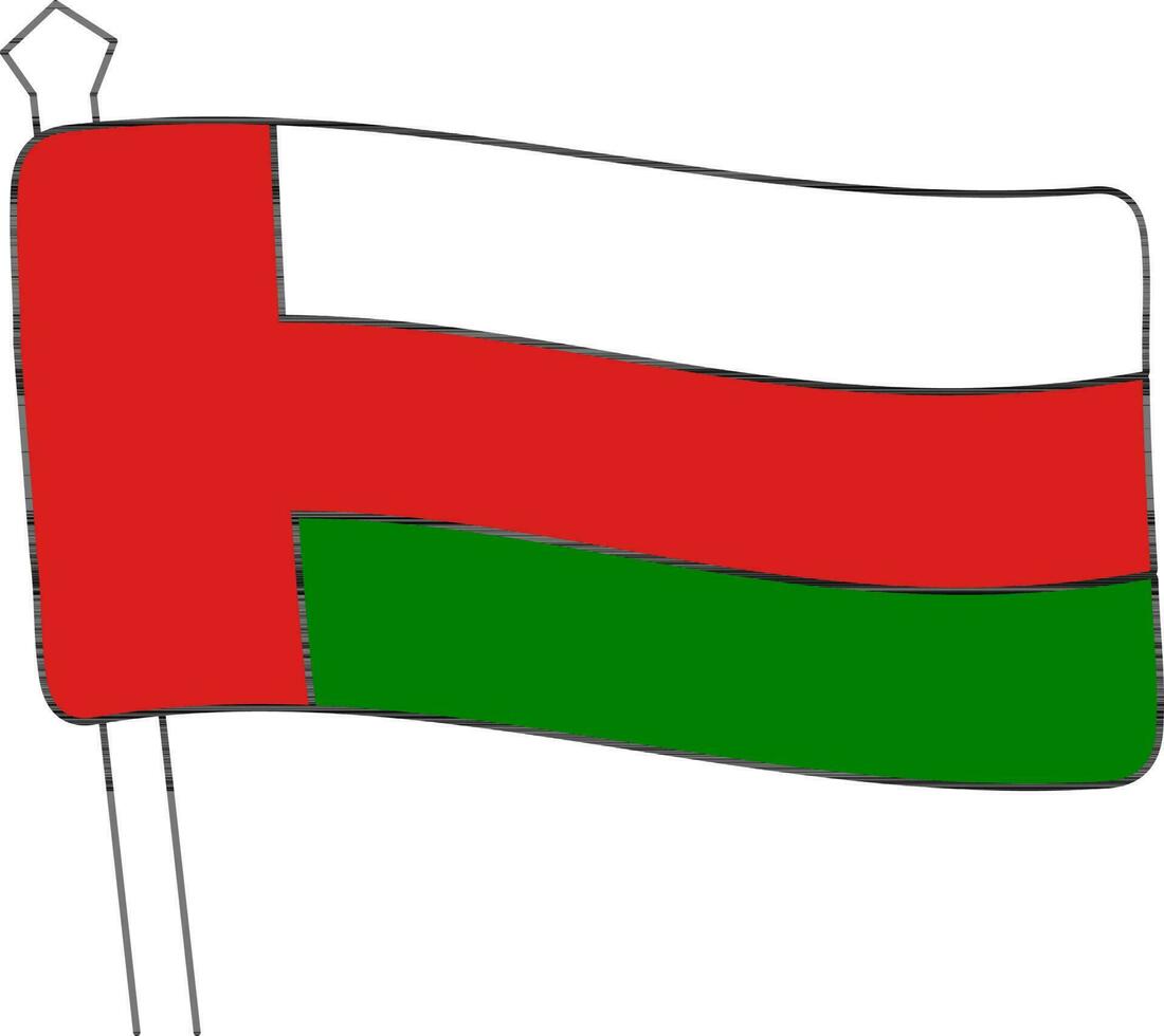 Oman drapeau icône sur blanc Contexte. vecteur