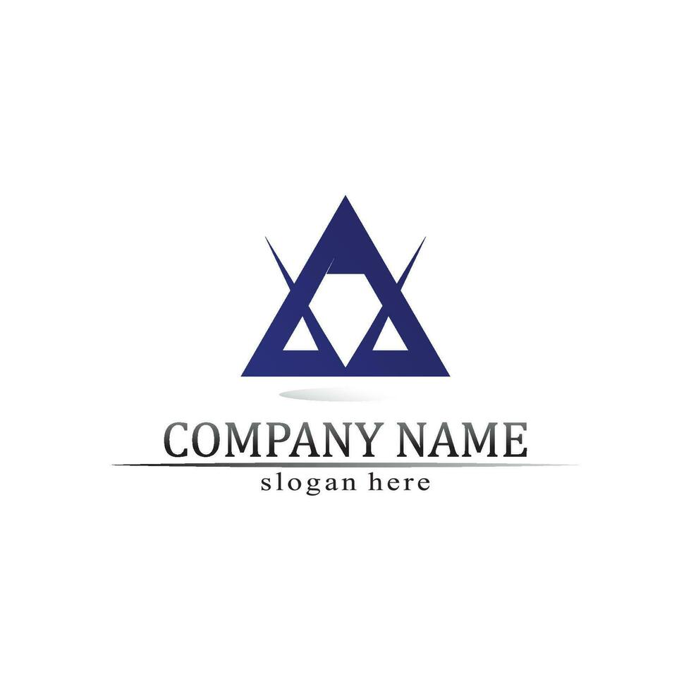 création de logo triangle pyramide et symbole vectoriel égyptien et entreprise de logo