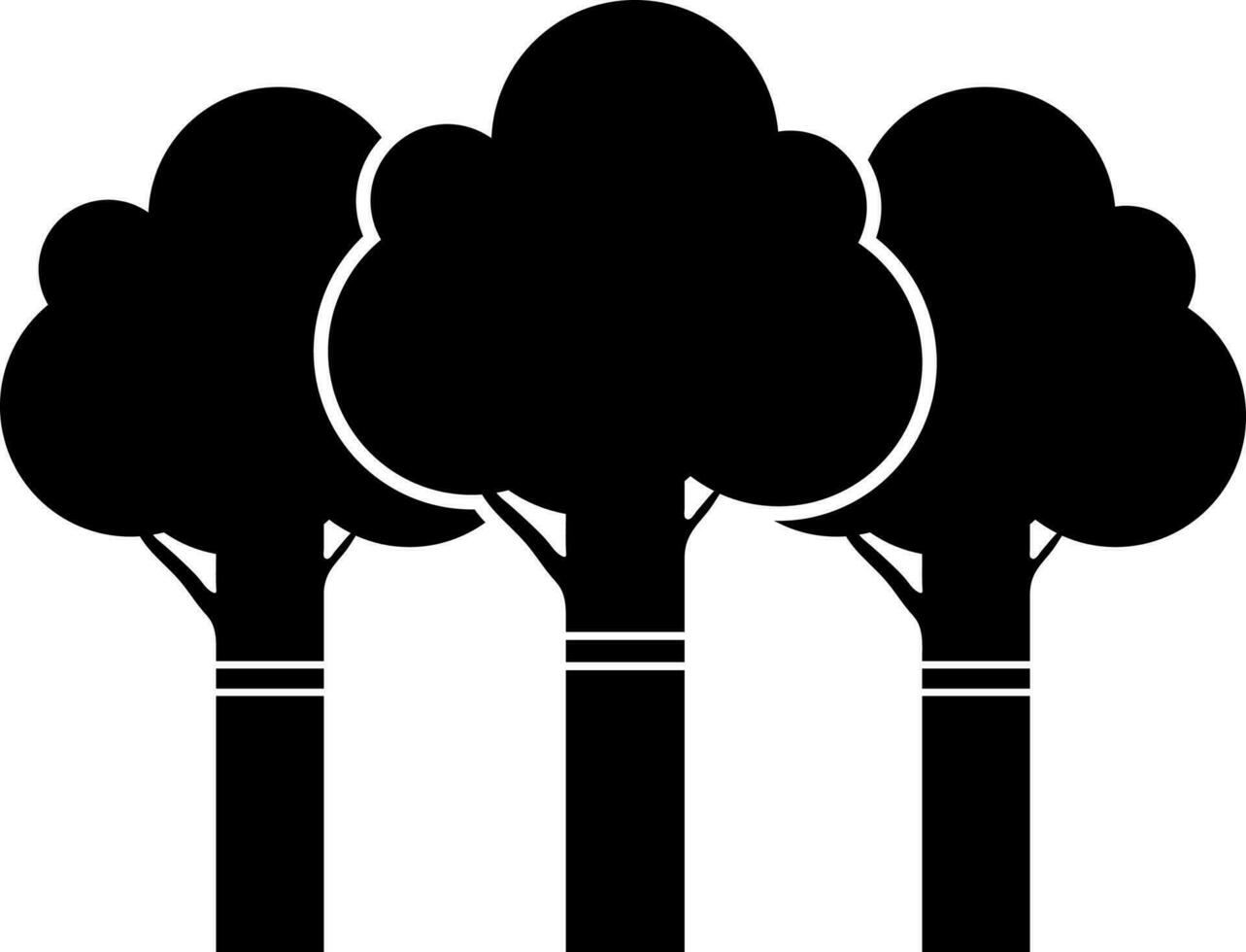 illustration de Trois des arbres icône. vecteur