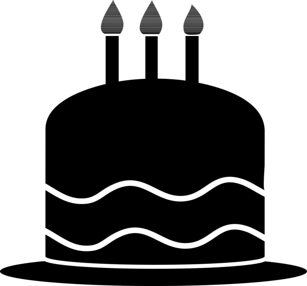 gâteau avec bougies, vecteur plat signe ou symbole.