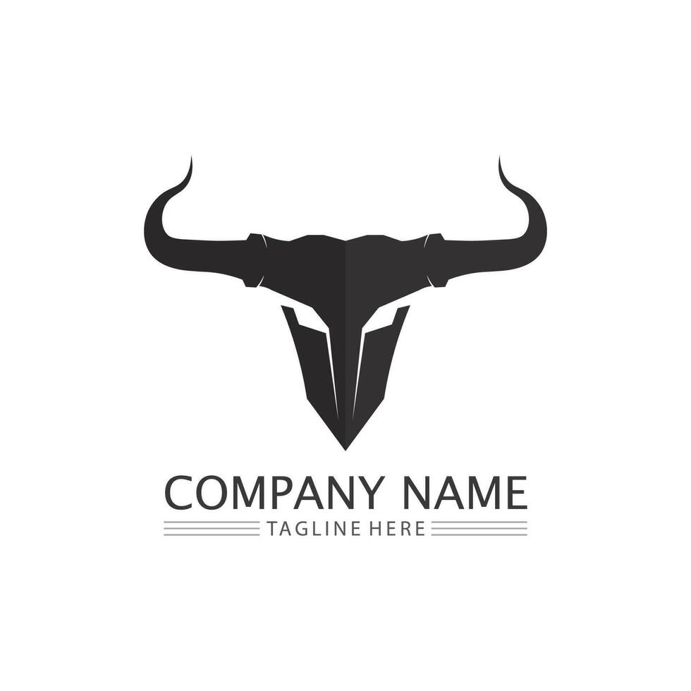 taureau buffle tête vache animal mascotte logo design vecteur pour sport corne buffle animal mammifères tête logo sauvage matador