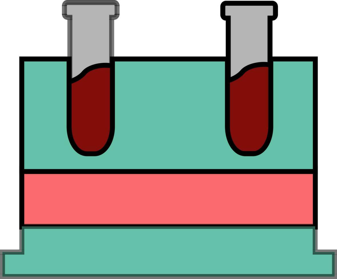 plat illustration de coloré tester tubes. vecteur