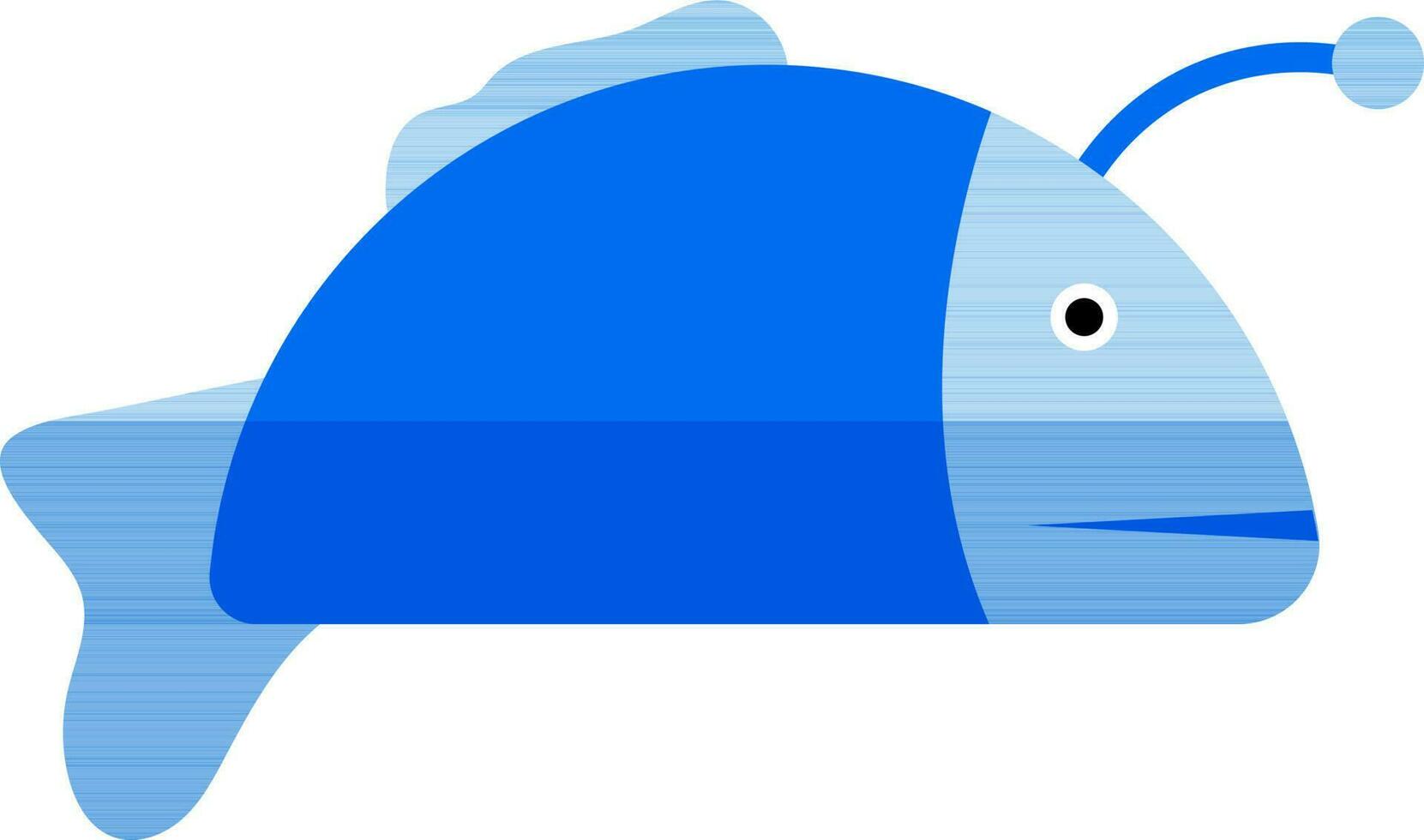 personnage de une poisson dans bleu couleur. vecteur