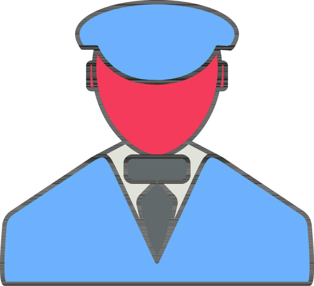 icône de Sécurité garde dans bleu uniforme. vecteur