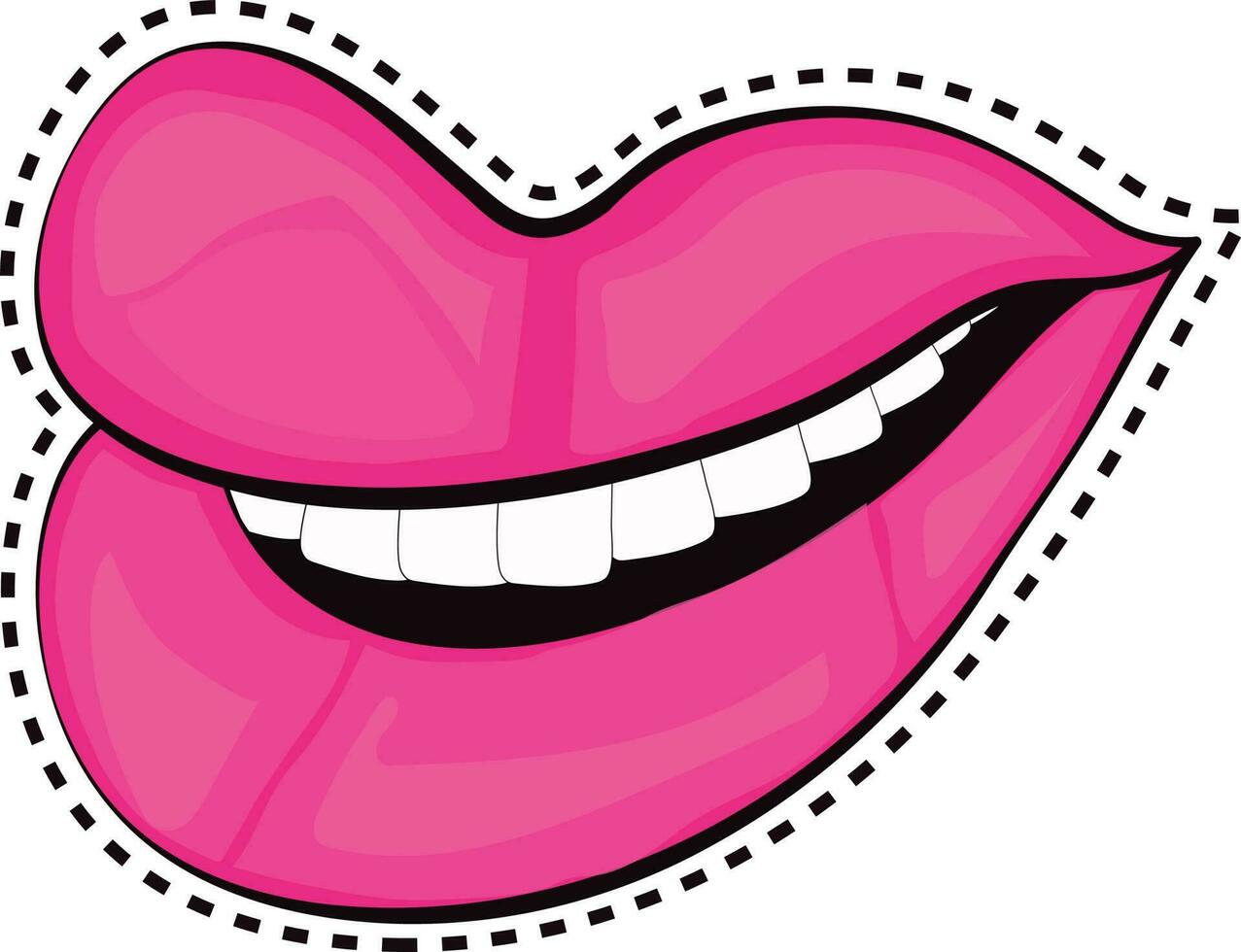 femelle souriant lèvres dans rose couleur. vecteur